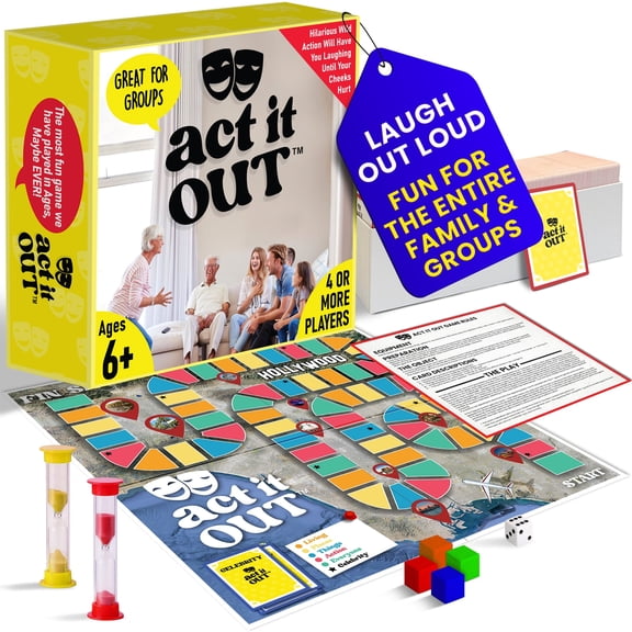 Board Games for Family Night Adults & Kids - Elevate Game Night For All Ages 6 & Up Best For Groups And Get Togethers This Fun Crazy Charades Style Game Will Have You Laughing Till Your Cheeks Hurt
