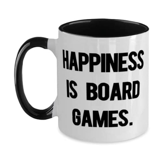 Board Games Gifts For Men Women, Happiness is Board Games, Sarcasm Board Games Two Tone 11oz Mug, Cup From