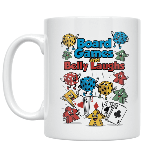 Board Games and Belly Laughs - Game Night Enthusiast - 11 oz Ceramic Coffee Mug