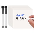 Board Geeks 12Piece Dry Erase Sticky Notes Set Reusable and SmudgeFree with 2 Black and Blue