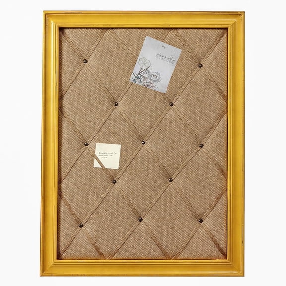 Vision Board Linen Bulletin Board Wood Frame, 21"×27" Pin Boards Large Cork Boards for Walls, Rustic Message Board Decorative Memo Boards, Wall Mounted Display Picture Board for Home Office Decor