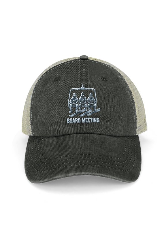 Board Meeting Black Baseball Cap for Men Women, Adjustable Snapback Hats Trucker Hat