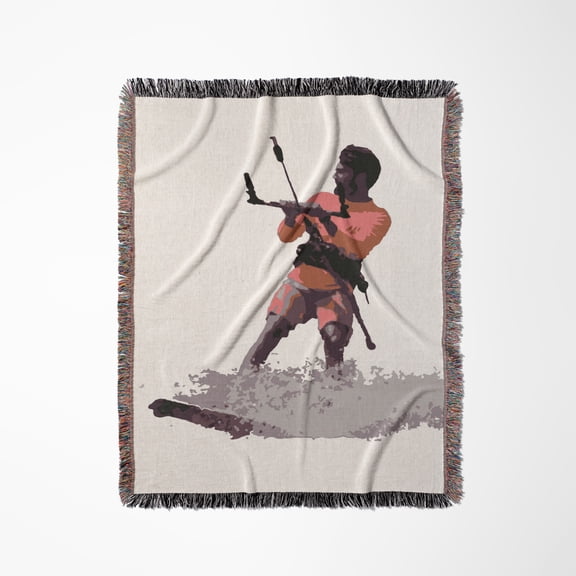 Board Out Of Your Mind Kitesurf Vector, Woven Blanket