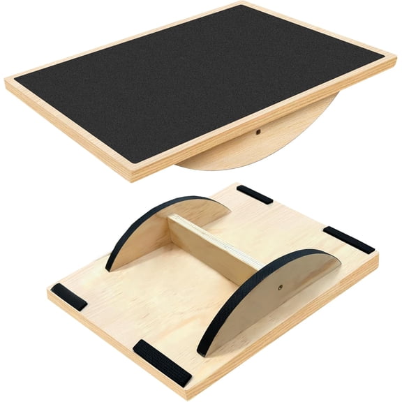 Board Professional Wobble Board for Adults Anti-Slip for Physical Standing Desk Core Strength Wooden Rocker Board(350LBS)