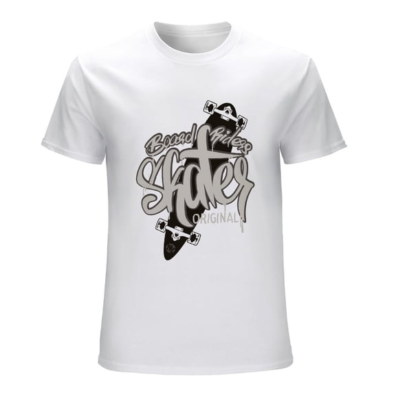 Board Rides Skates Men’s Graphic T-shirt Vintage Short Sleeve Sport Tee White 4XL