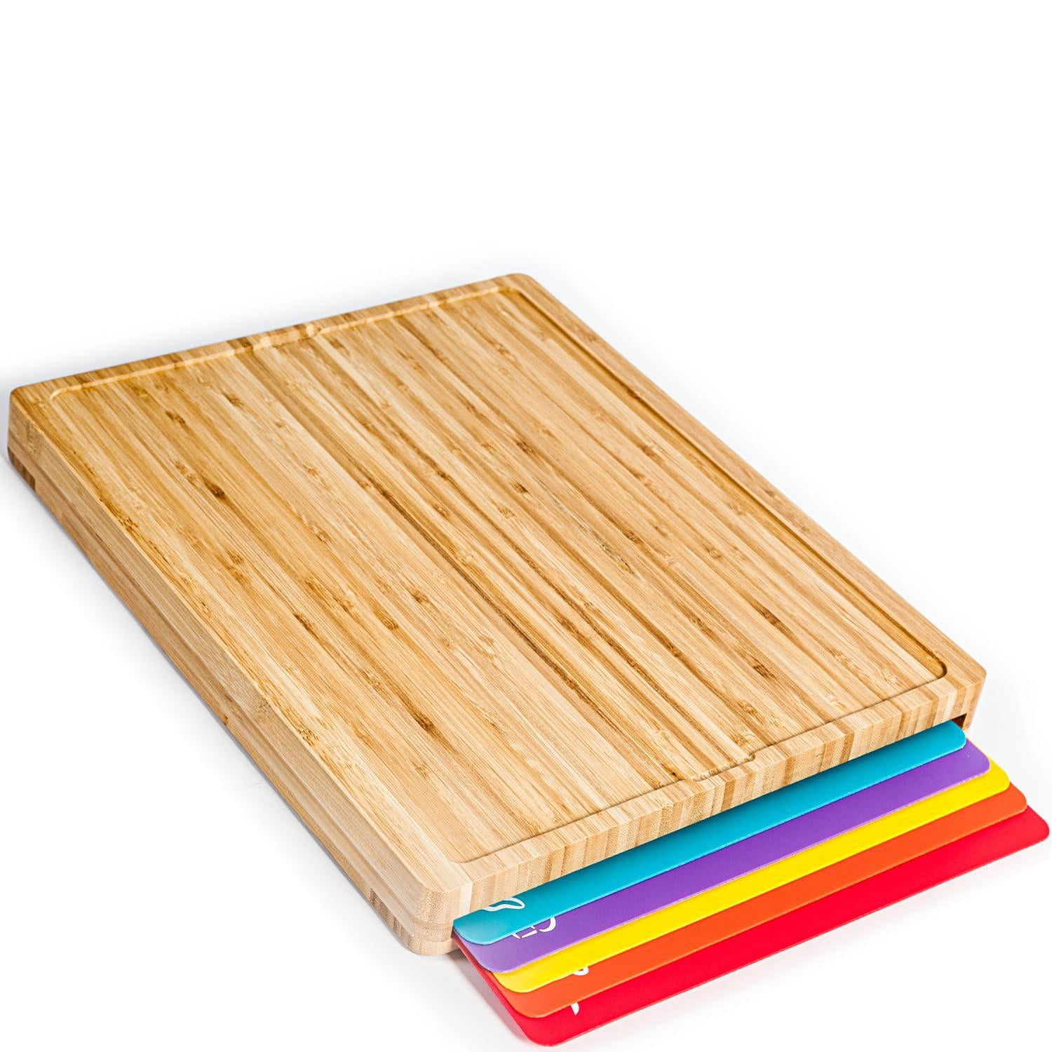 Board Set With 6 Color Coded Mats Food Icons Non Slip Easy Clean ...