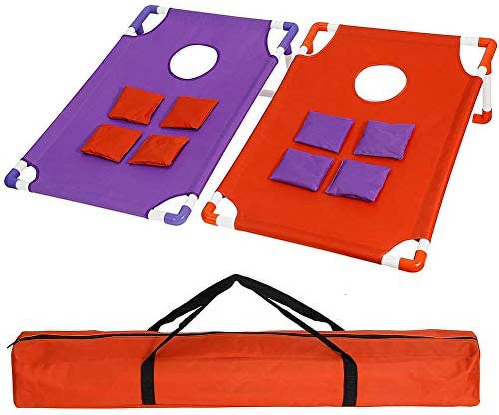 Board Set with 8 Bean Bags and Carrying Case, Portable PVC Framed, Bean Bag Toss Games for Yard, Lawn, Beach,Party, Gatherings, Outdoor, Indoor