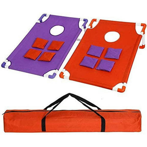 Board Set with 8 Bean Bags and Carrying Case, Portable PVC Framed, Bean Bag Toss Games for Yard, Lawn, Beach,Party, Gatherings, Outdoor, Indoor
