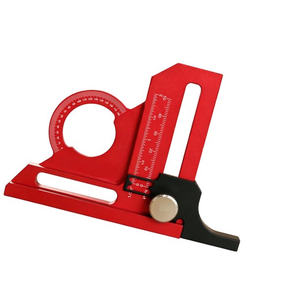 Board Setup Protractor Guide for Woodworking, Metal Layout Ruler with Sliding Knob, Engraved Measurements, Manual Placement Aid Tasks