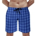 thumbnail image 1 of Board Shorts Blue Plaid Funny Beach Trunks Retro Checkerboard Men Comfortable Sports Surf Quality Pl, 1 of 6