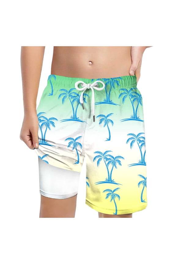 Board Shorts Boys No Liner Boys Swim Trunks Baggy Lightweight Breathable Quick Dry Casual Board Shorts Drawstring Elastic Waist Trendy Swimwear