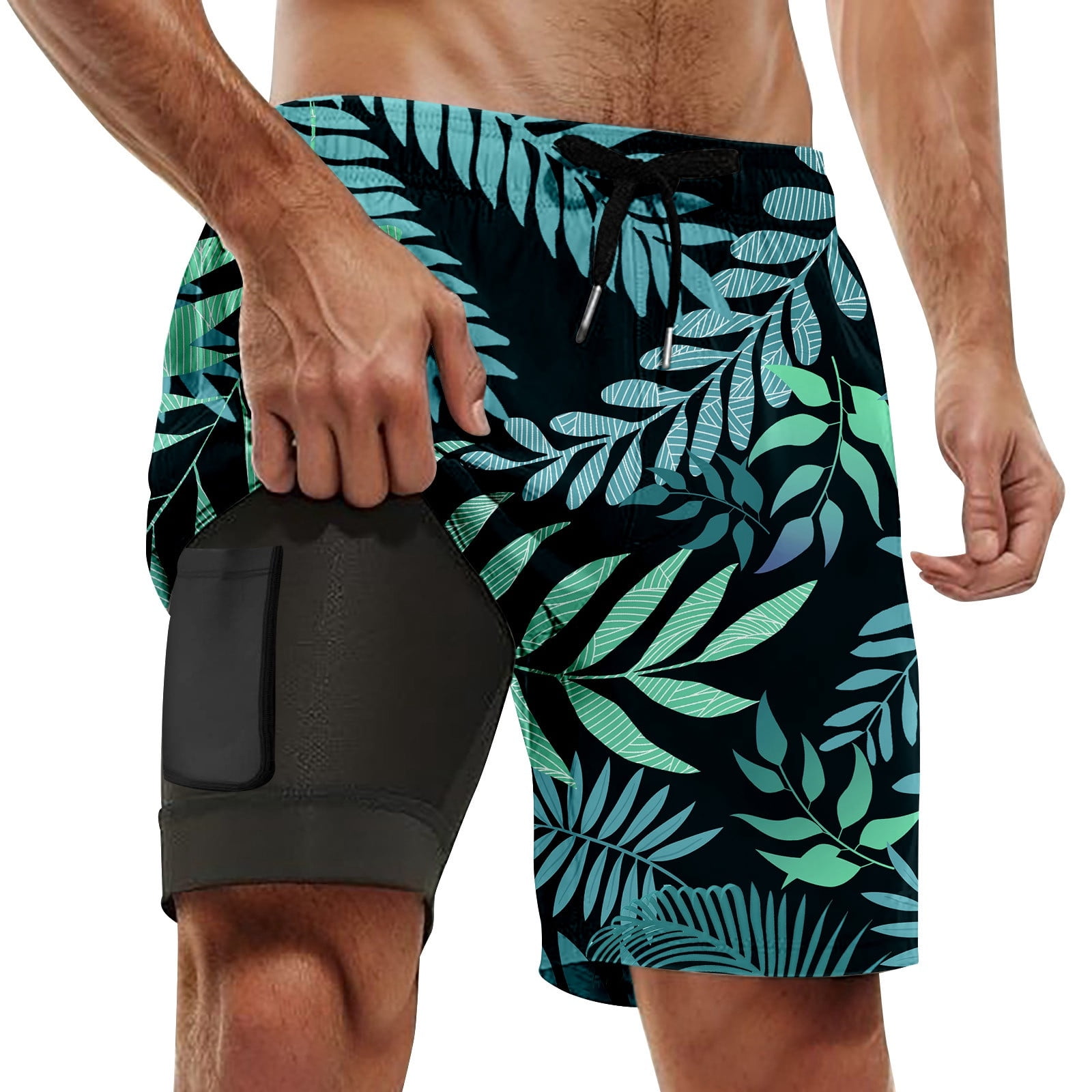 Cllios Mens Swimming Trunks Inch Inseam Quick Dry Swim Shorts