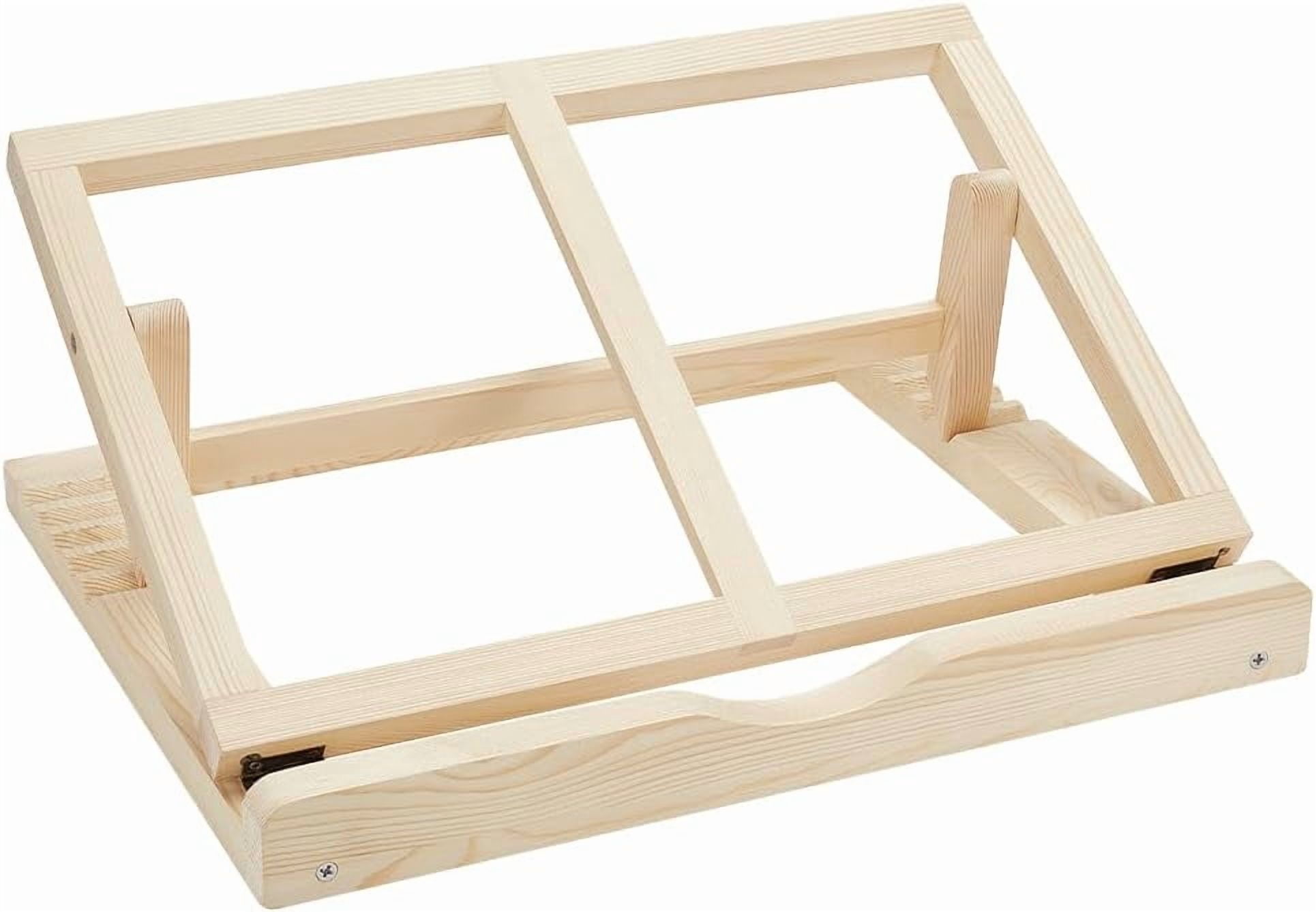 Board Stand with 3 Adjustable Tilt Angles 15.7x12.5 inch Wood Easel Large Wooden Holder Portable Wooden Stand Horizontal Wooden Bracket for Table Adults Activities Birthday Mixed Color