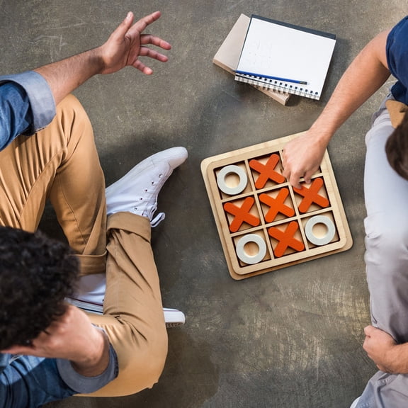 Board Tic Tac Toe Game, Classical Noughts and Crosses Table Puzzle Game, Teens Adults and Family Game Activities, Christmas Parties Daily Board Game, Backyard Coffee Table Decor, 5.8in
