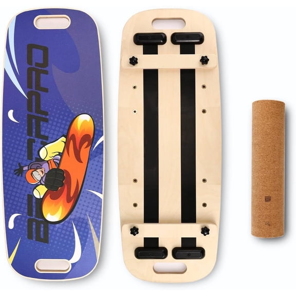 Board Trainer, Wooden Board with Adjustable Stoppers -3 Different Distance Options- Exercise Equipment for Fitness Work