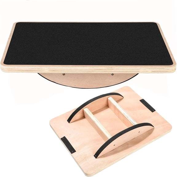 Board Wooden Wobble Board for Adults Anti-Slip Board for Physical & Core Strength, Ideal Board for Standing Desk with Ankle Support