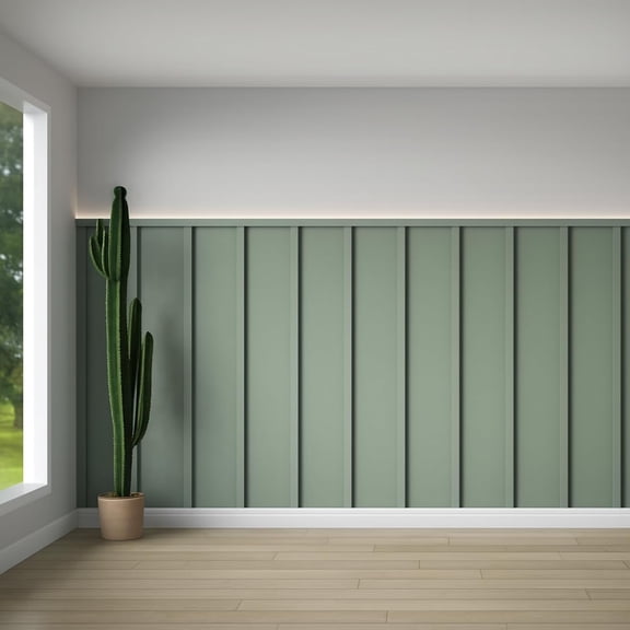 Board and Batten Wainscoting Wall Panel Set 157.48 x 62.99 Inch MDF Paintable Decorative Accent Kit