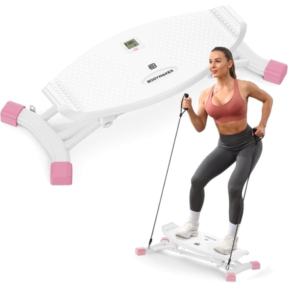 Board for Full Workout, Wobble Board with LCD & Resistance Bands, 300 lbs Capacity Portable Rocker Board for Gym, Cardio, Core &