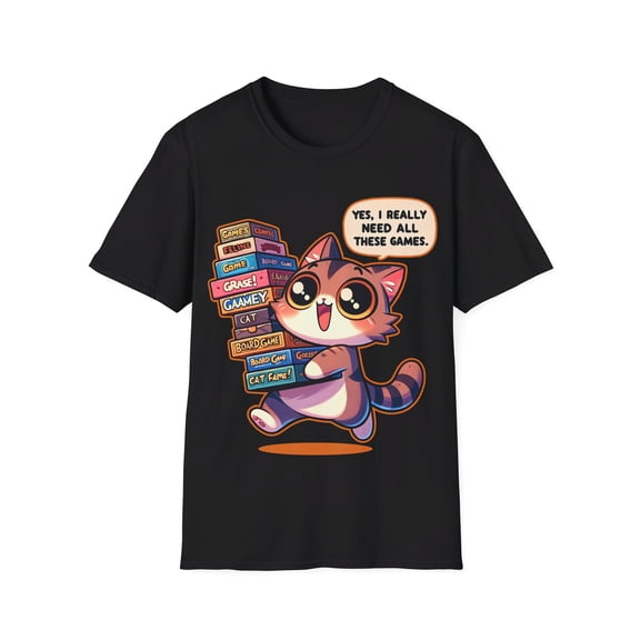 Board game Addict, Cat. I really need all these games. Geeky Unisex T-Shirt