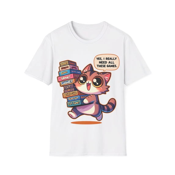 Board game Addict, Cat. I really need all these games. Geeky Unisex T-Shirt