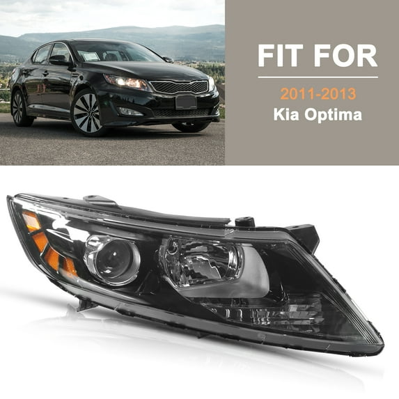 BoardRoad Halogen Right Headlight Fit for 2011 2012 2013 Kia Optima Sedan w/Bulbs