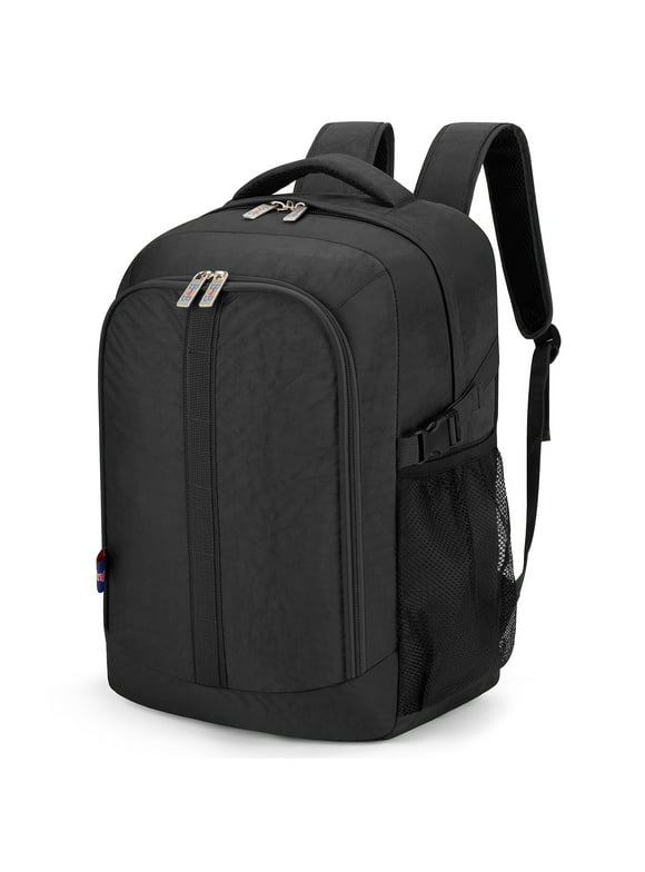 Boardingblue New 18" Personal Item Laptop Backpack for American, Spirit, Frontier Airlines (Black)