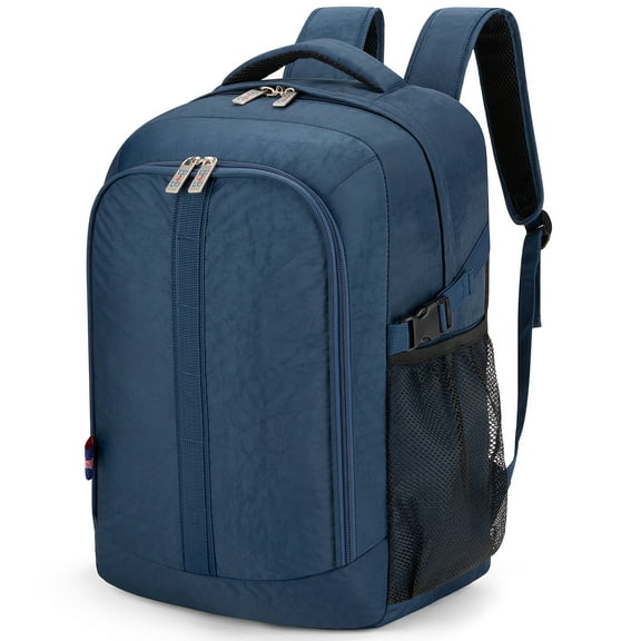 Boardingblue New 18" Personal Item Laptop Backpack for American, Spirit, Frontier Airlines (Navy)