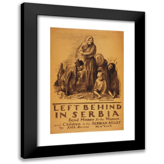 Boardman Robinson 11x14 Black Modern Framed Museum Art Print Titled - Left Behind in Serbia (1918)