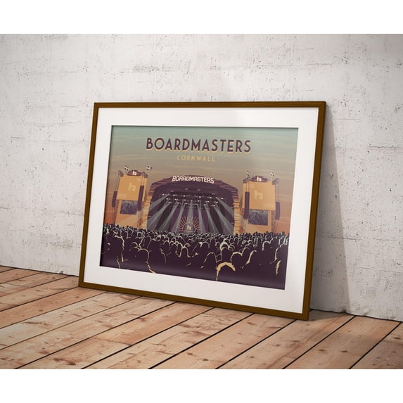 Boardmasters Festival Cornwall Newquay Surfing Skate Art, Unframed Canvas 8x10in