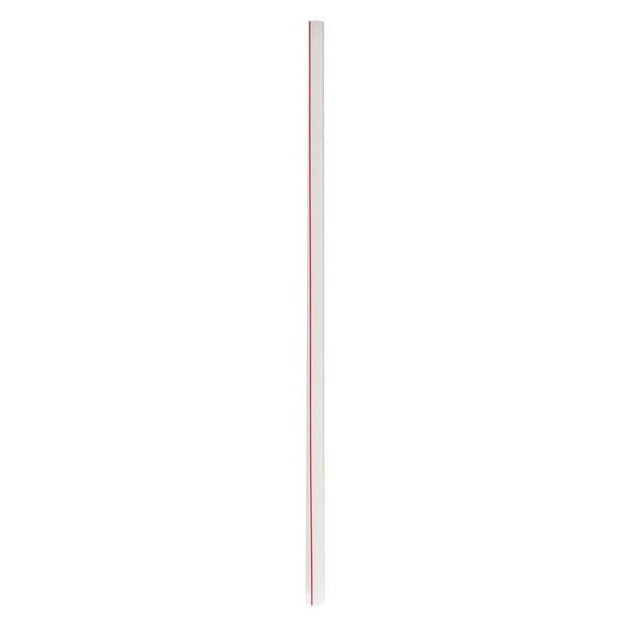 Boardwalk BWKJSTW1025RW 10.25 in. Wrapped Jumbo Polypropylene Straws - Red/White Striped (2000/Carton)