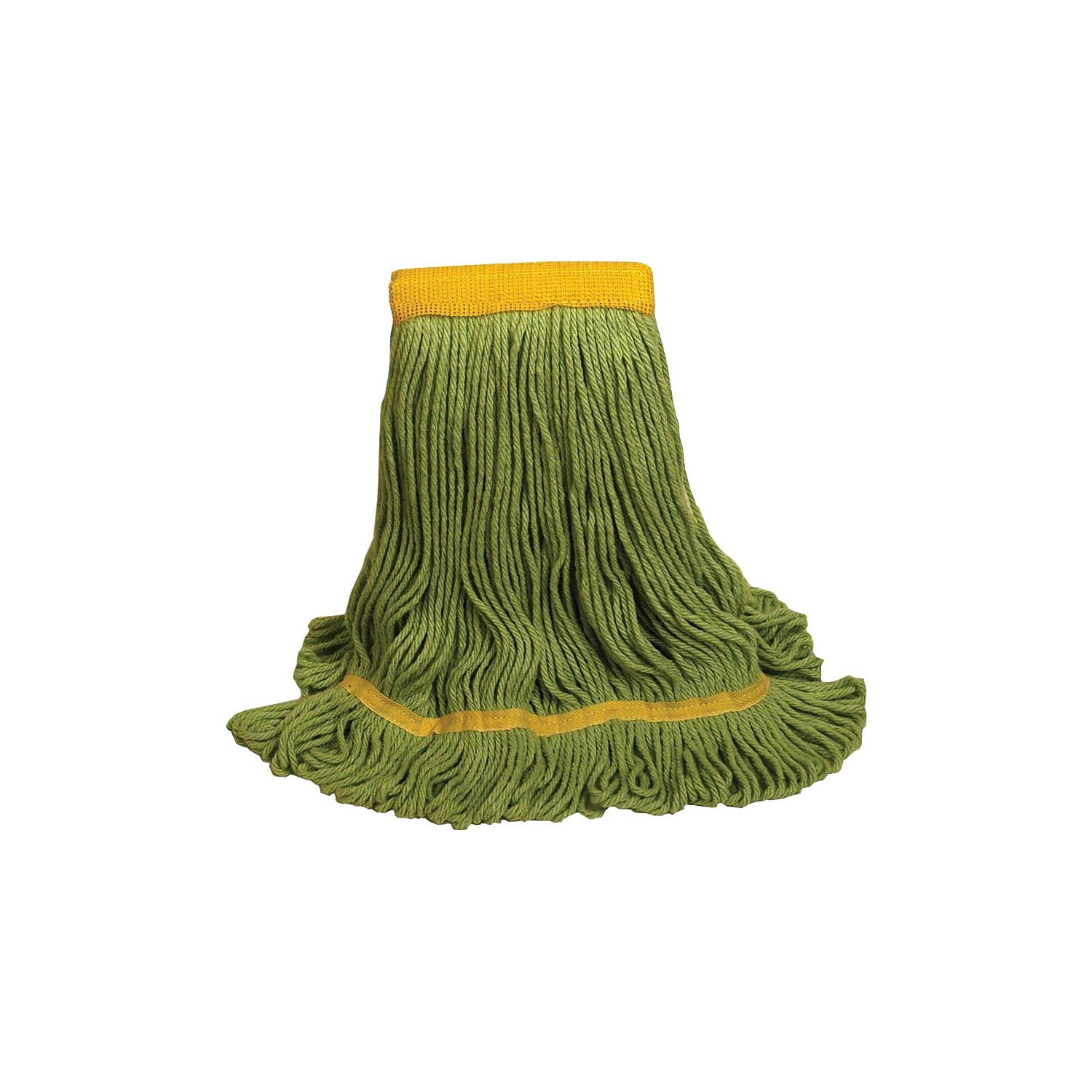 Green Medium Recycled Fiber Wet Mop Head with Canvas Binding