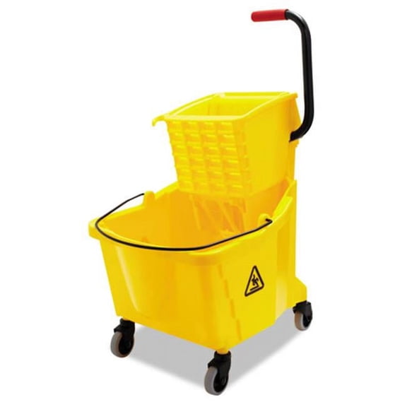 Boardwalk 2635COMBOYEL Pro-Pac Side-Squeeze Wringer & Bucket Combo - 8.75 Gallon