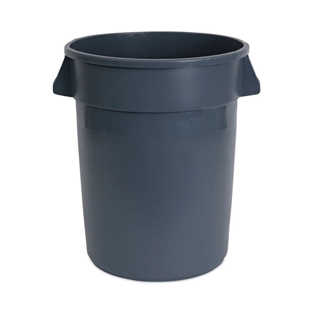 Boardwalk 3485198 32 gal. Linear-Low-Density Polyethylene Round Waste Receptacle - Gray