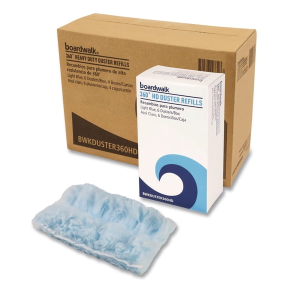 360-Degree Soft Fluffy Fibers HD Duster Refills - Light Blue (4-Boxes/Carton)