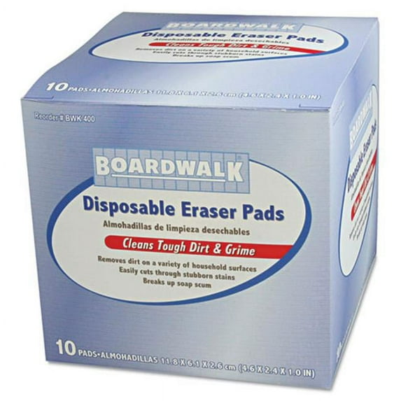 Boardwalk 400BX Disposable Eraser Pads, 10/Box