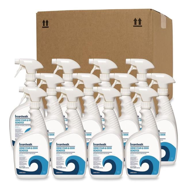 Boardwalk BWK4835 Urine Stain & Odor Remover, Fresh Mint Scent, 32 oz, White - 12 Count