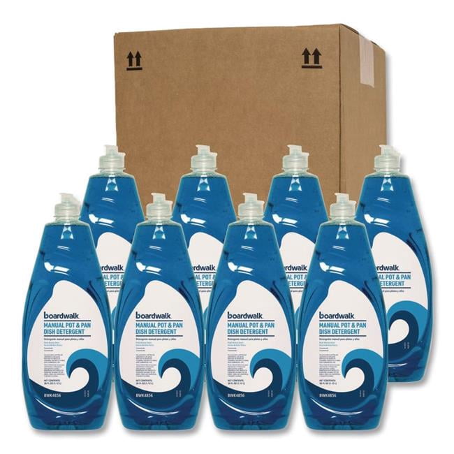 Boardwalk BWK4856 Manual Pot & Pan Dish Detergent, Fresh Breeze Scent, 38 oz Bottle - 8 Count