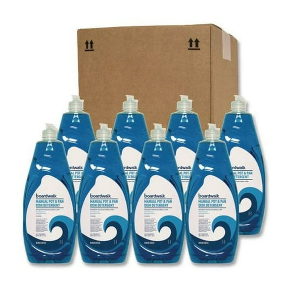 Boardwalk Manual Pot and Pan Dish Detergent, Fresh Breeze Scent, 38 oz Bottle, 8/Carton