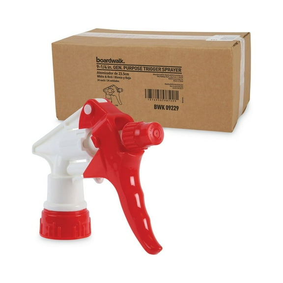 Boardwalk 511265 9.25 in. Tube Trigger Sprayer 250 for 32 oz. Bottles - Red/White (24/Carton)