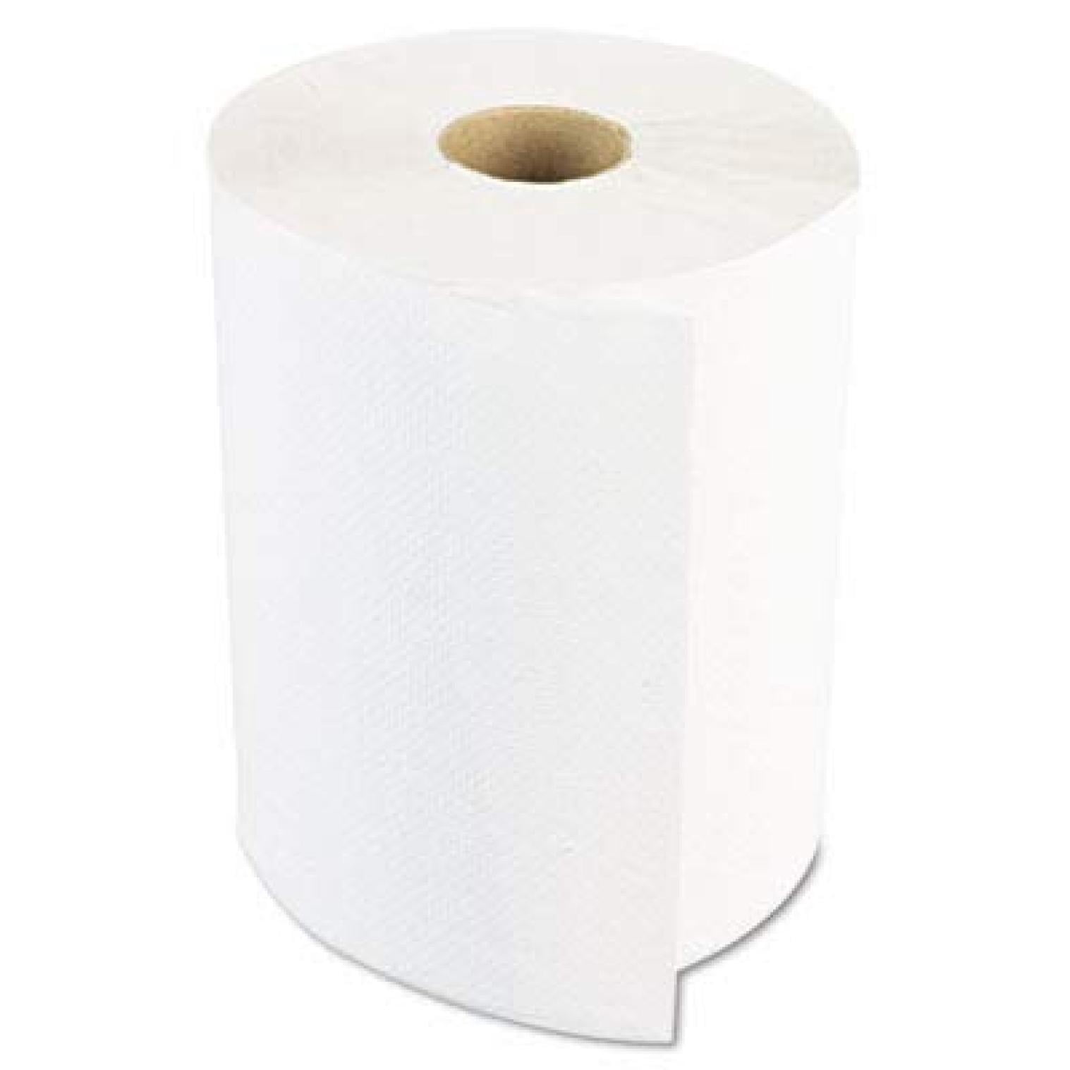 Boardwalk 6254 Paper Towel Roll, 1-Ply Hardwound, 8" Width x 800' Length, White (Pack of 6)