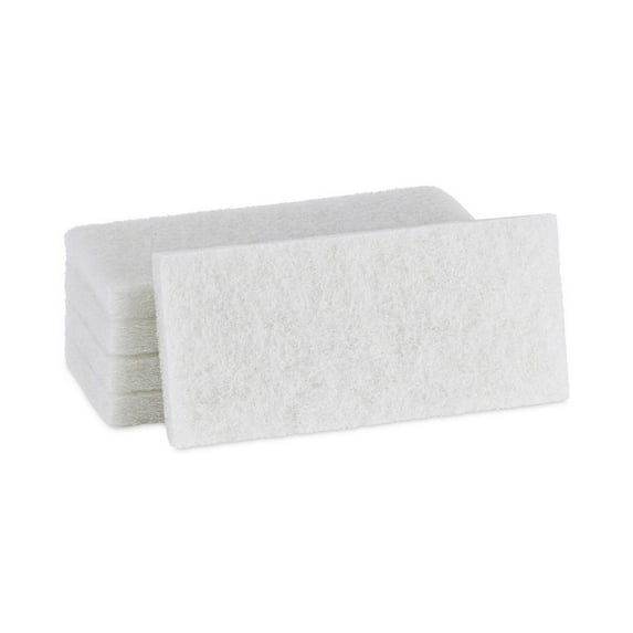 Boardwalk 8440BWK 4 in. x 10 in. Light-Duty White Pad (20/Carton)