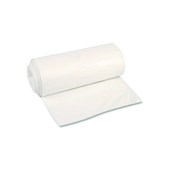Boardwalk High-Density Can Liners, 45 gal, 22 mic, 40 x 48, Natural, Perforated Roll, 150/Carton
