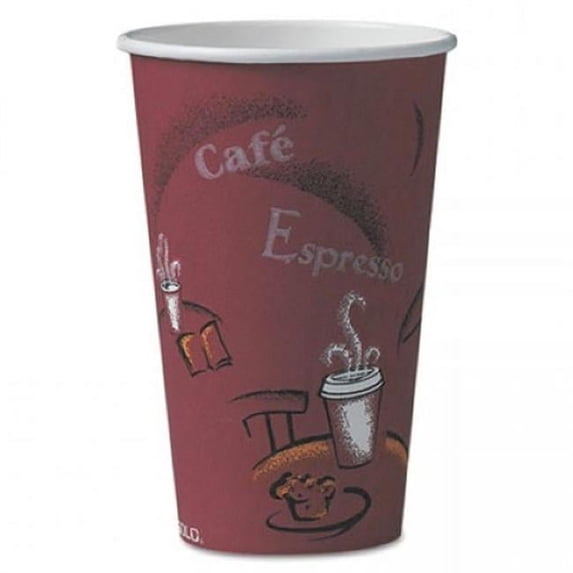 Boardwalk BW Deerfield Printed Paper Hot Cups- Multi Color - 16 oz
