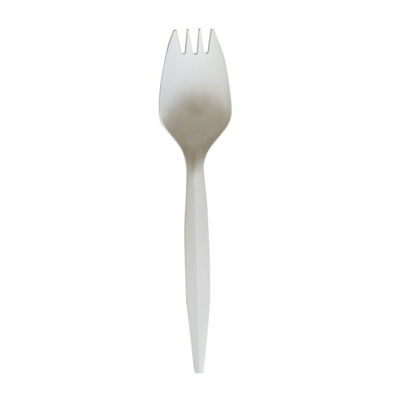 Boardwalk® Medium-Weight Wrapped Polypropylene Sporks, White, Pack Of 1000 Sporks