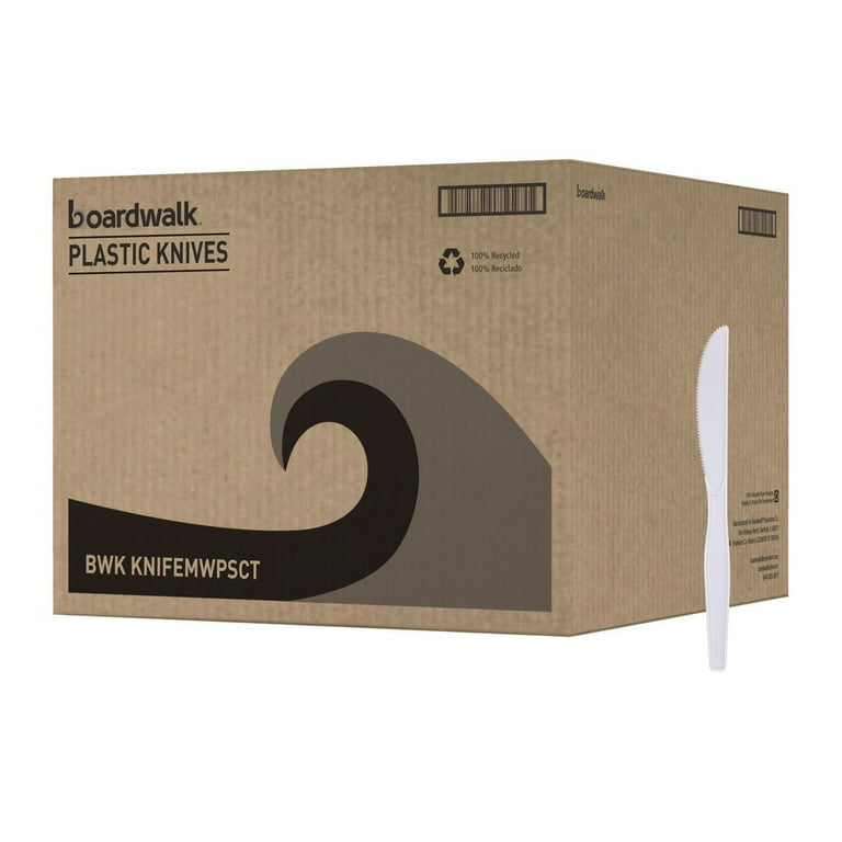 Mediumweight Polystyrene Cutlery, Knife, White, 100/Box Mediumweight Polystyrene Cutlery, Knife, White, 100/Box