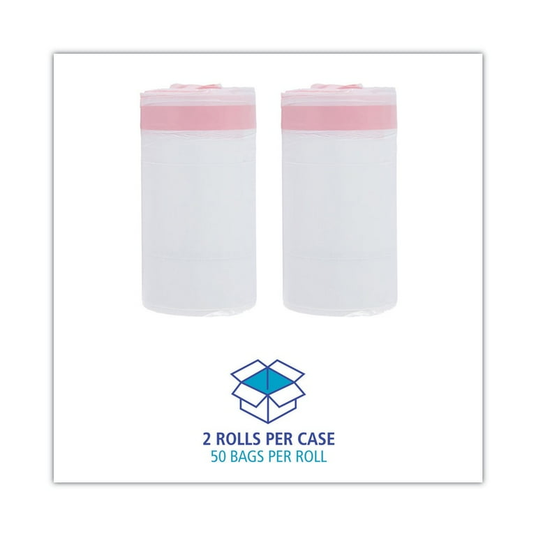 Drawstring Kitchen Bags, 13 gal, 0.8 mil, White, 50 Bags/Roll, 2 Rolls/Carton Drawstring Kitchen Bags, 13 gal, 0.8 mil, White, 50 Bags/Roll, 2 Rolls/Carton