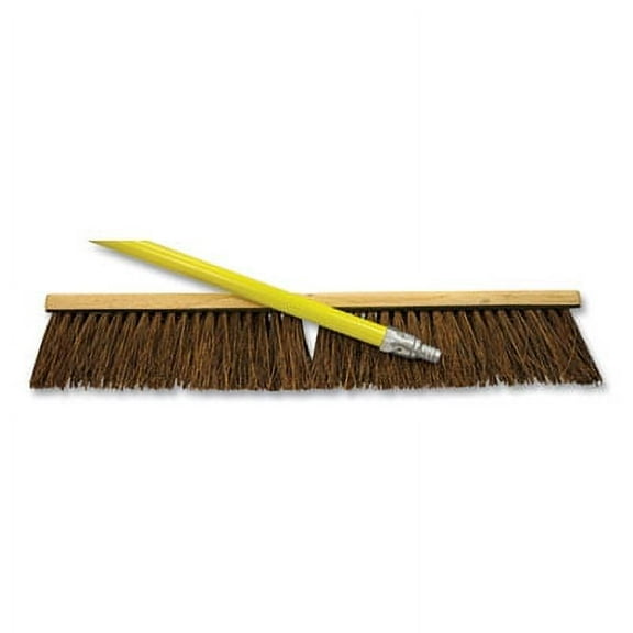 Boardwalk BWK20124KIT 24 x 64 in. Palmyra Push Broom Kit & Metal Handle, Yellow & Brown