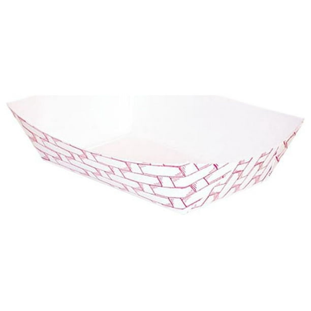 Boardwalk BWK30LAG025 Paper Food Baskets, 1/4 lb. Capacity, Red/White, 1000/Carton