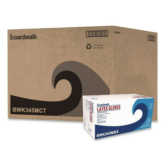 Boardwalk BWK345MCT General Purpose 4.4 Mil Powder-Free Latex Gloves - Medium, Natural (1000/Carton)
