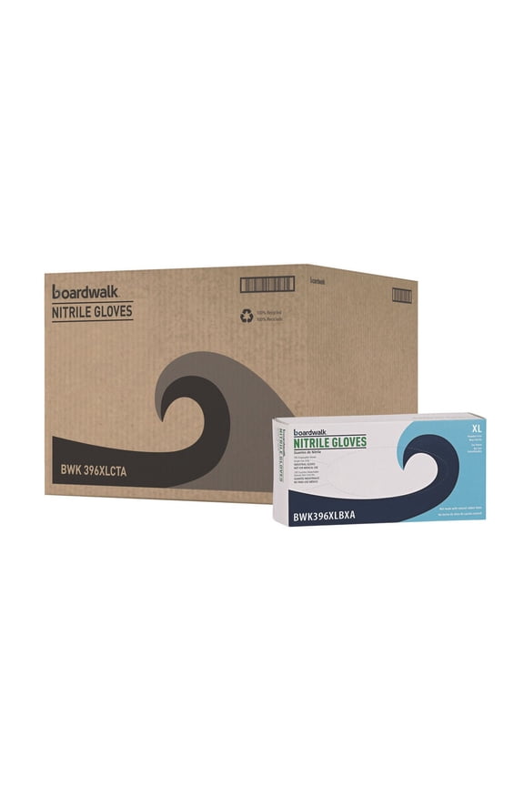 4.4 mil Disposable General-Purpose Powder-Free Nitrile Gloves - X-Large, Black (1000/Carton)